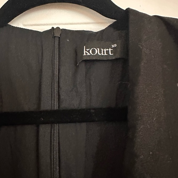 Linen Black Midi Dress with Slit - Picture 3 of 3